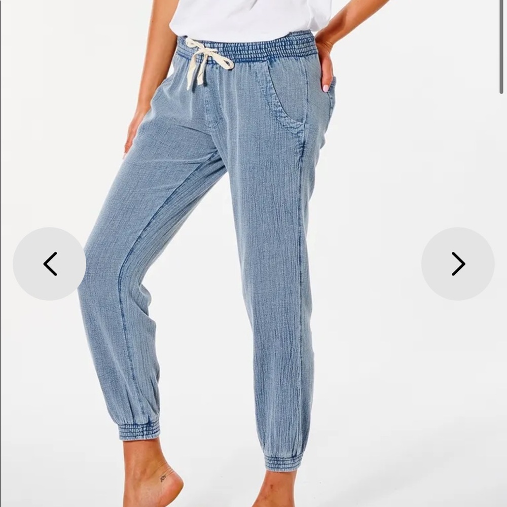 Rip curl blue linen joggers